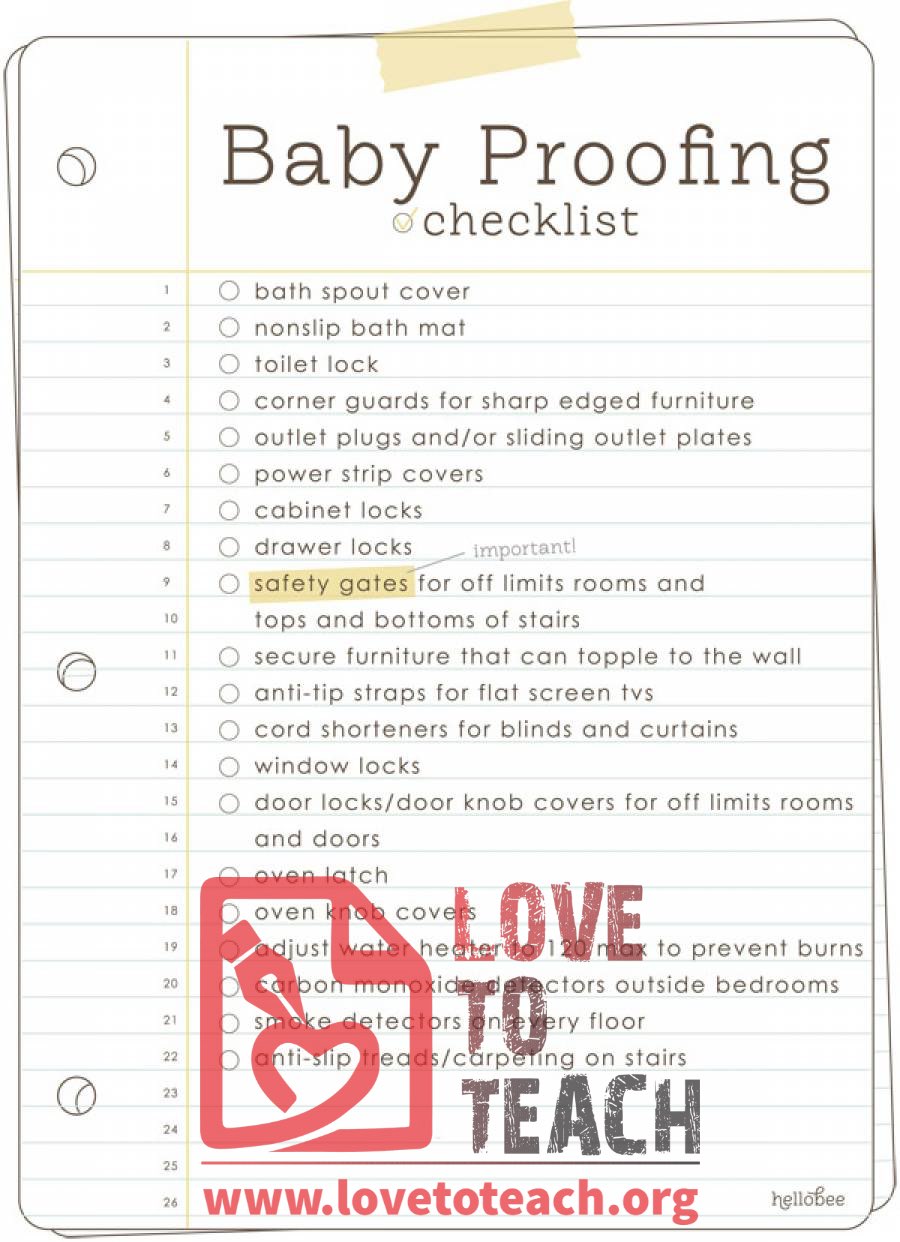 Baby Proofing Checklist