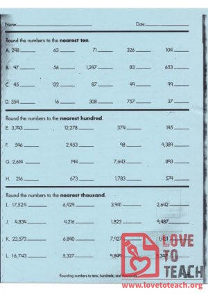 Rounding Worksheets (with Answer Key)