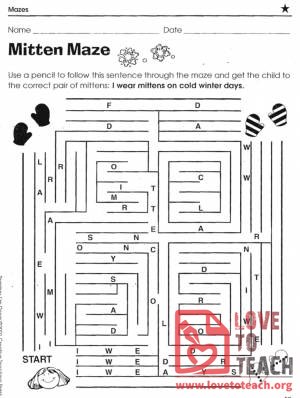 Mitten Sentence Maze