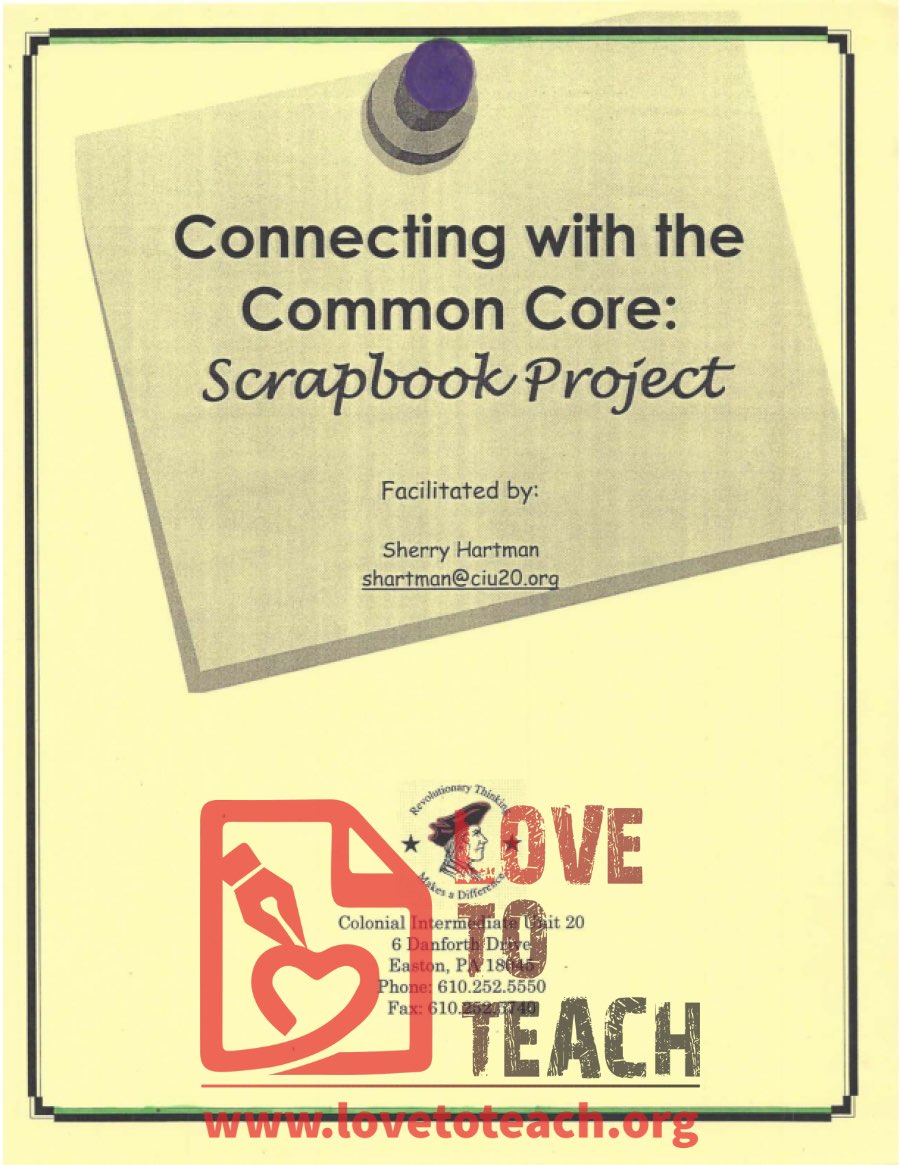 Connecting with the Common Core - Scrapbook Project