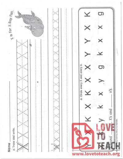 X - Letter Formation Practice Pages