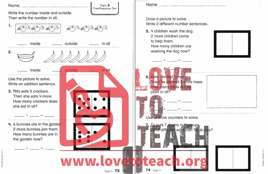 Beginning Addition Open Response Test