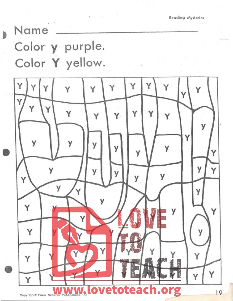 Y and y Coloring Page