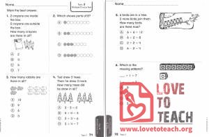 Beginning Addition Multiple Choice Test