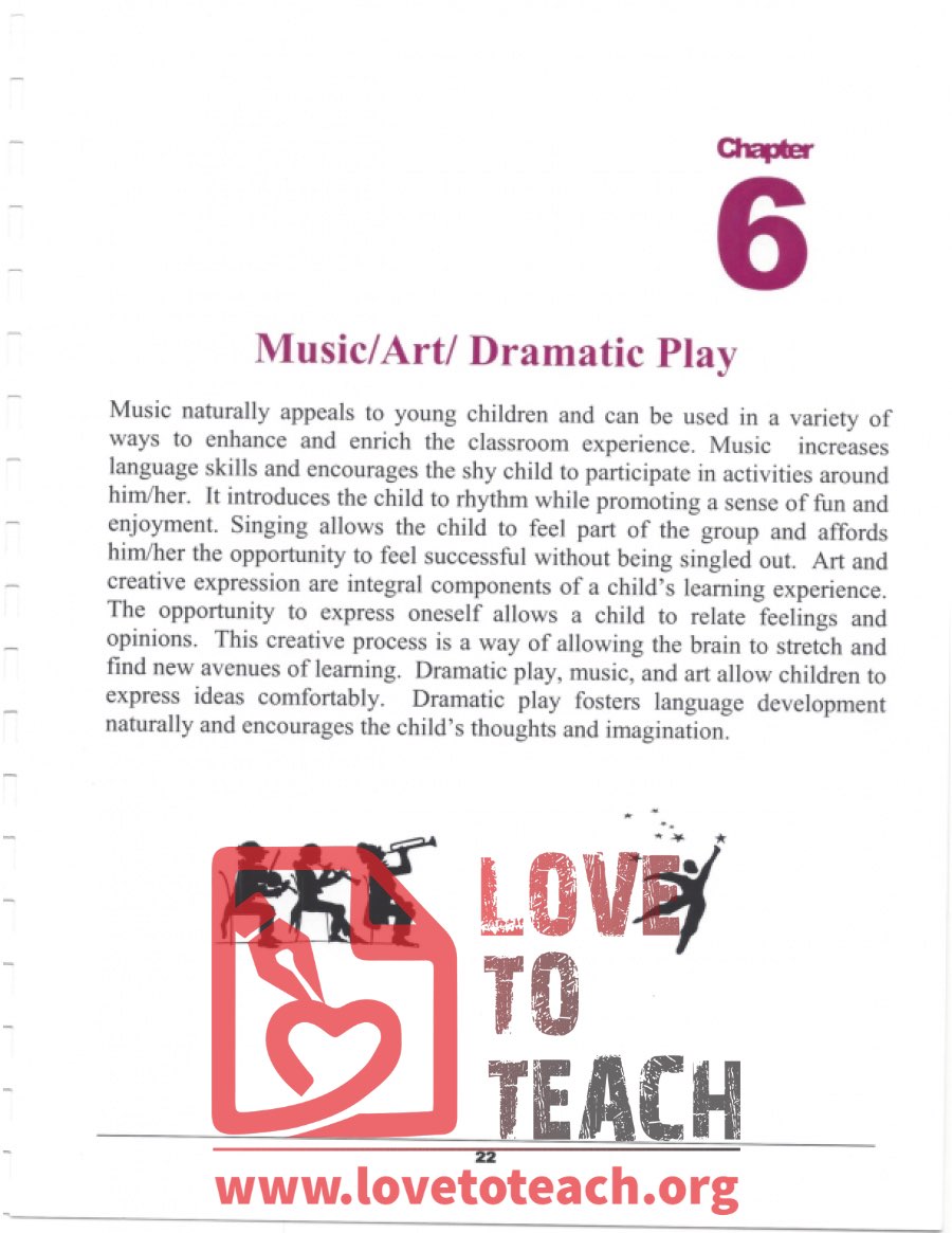 Preschool Handbook - Music Art Dramatic Play