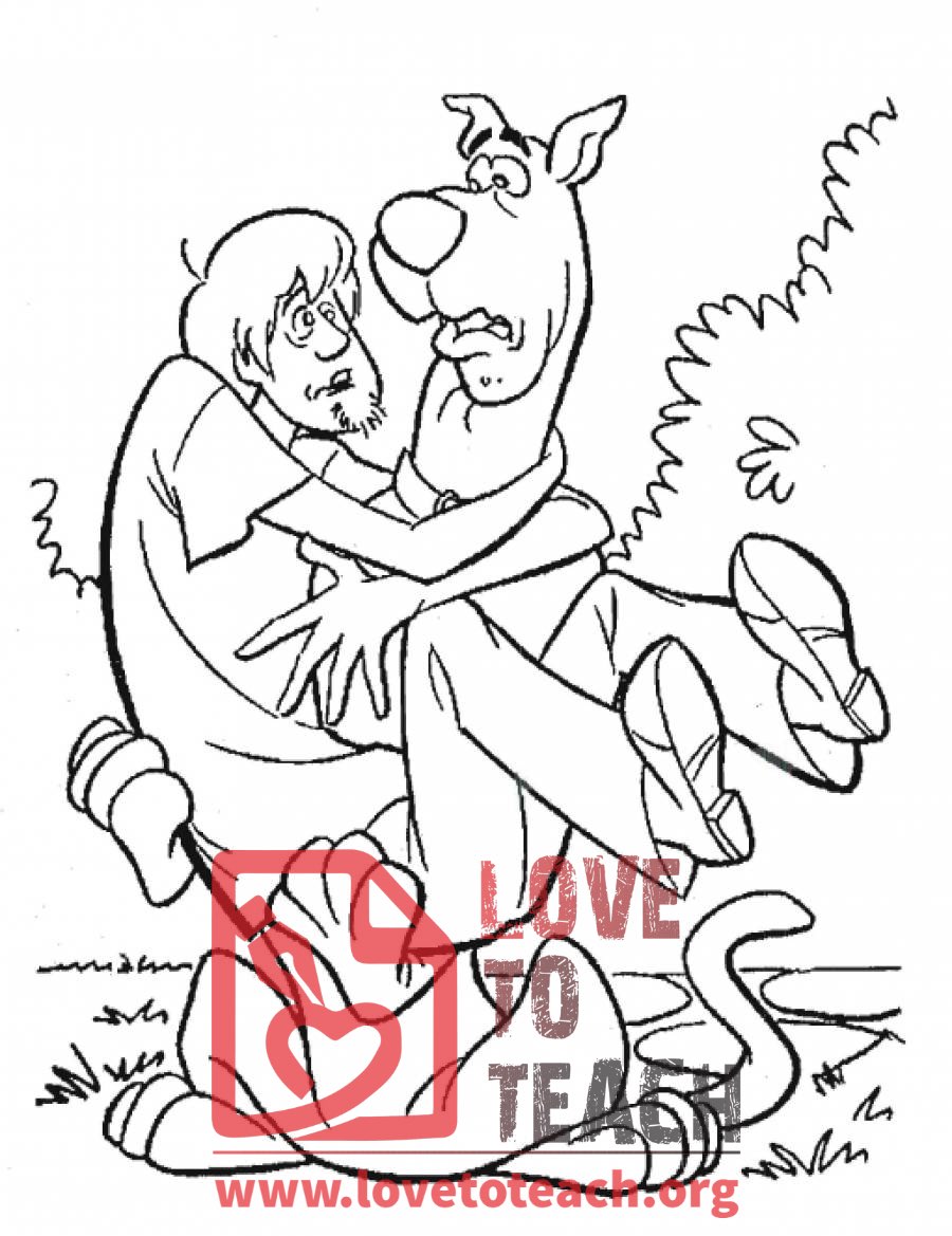 scooby doo valentines coloring pages