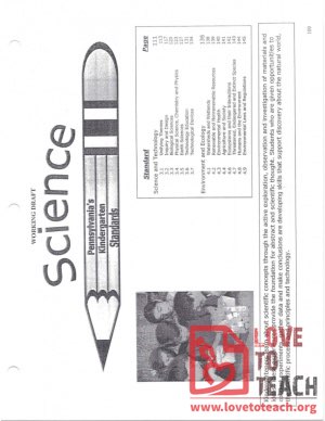 Science - Pennsylvania Standards for Kindergarten - December 2005