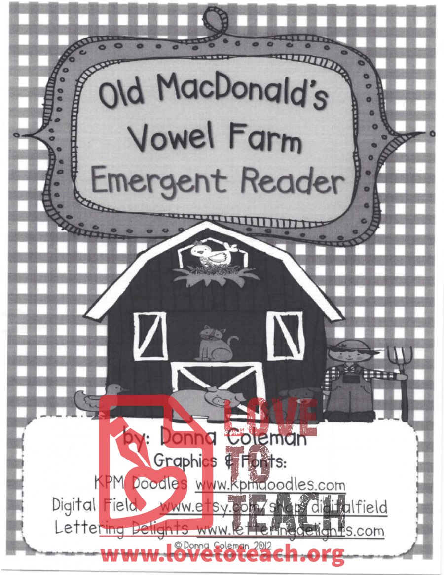 Old MacDonald&#039;s Vowel Farm - Emergent Reader