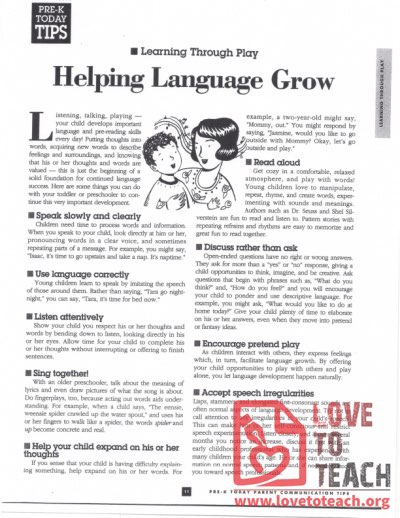 Helping Language Grow