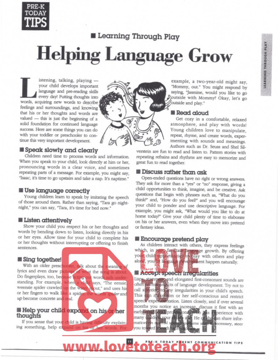 Helping Language Grow