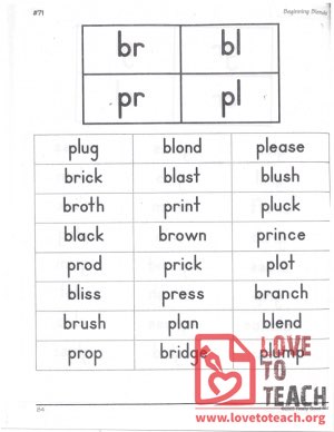 Beginning Blends - br, bl, pr, pl