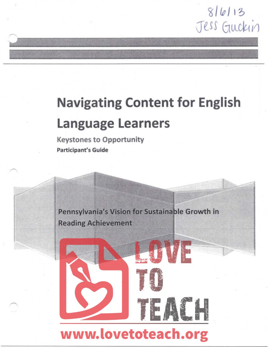 Keystones to Opportunity - Participant&#039;s Guide - Navigating Content for English Language Learners