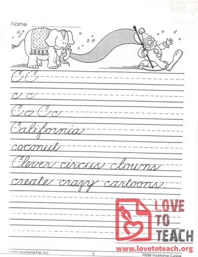 Traditional Cursive - C