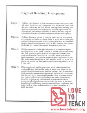 Stages of Reading Development