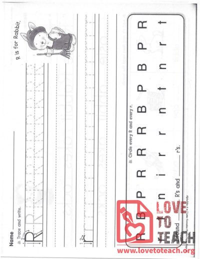 R - Letter Formation Practice Pages