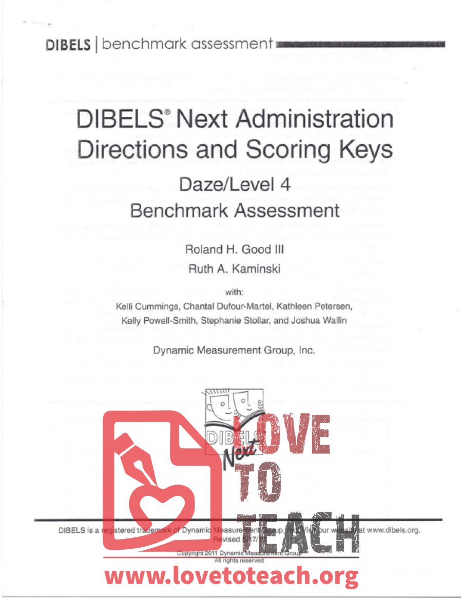 DIBELS Next Administration Directions and Scoring Keys