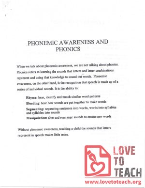 Phonemic Awareness and Phonics