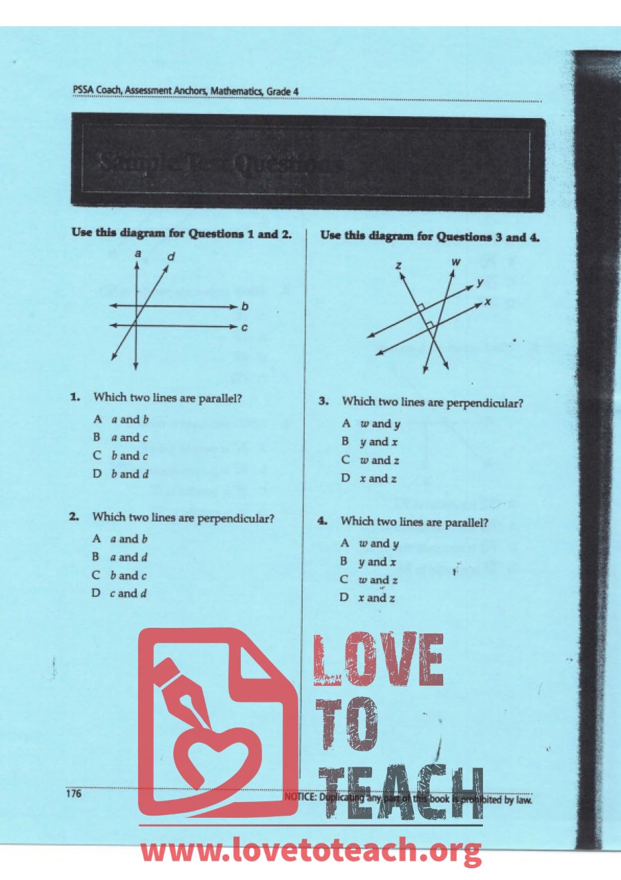 Parallel and Perpendicular Lines - Sample Questions