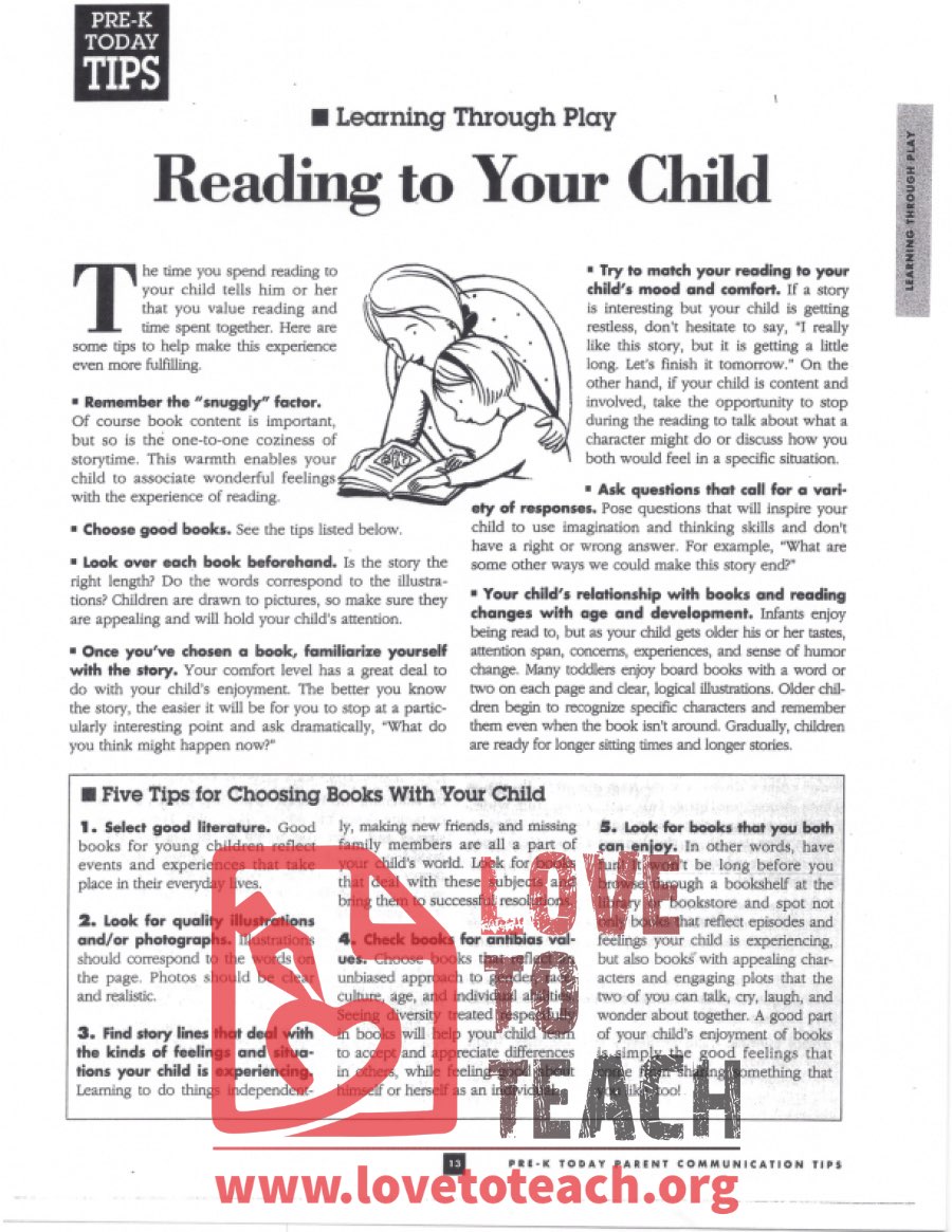 Reading to your Child