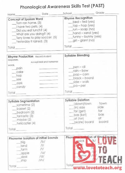 Phonological Awareness Skills Test