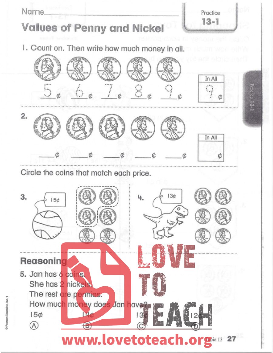 Values of Penny and Nickel