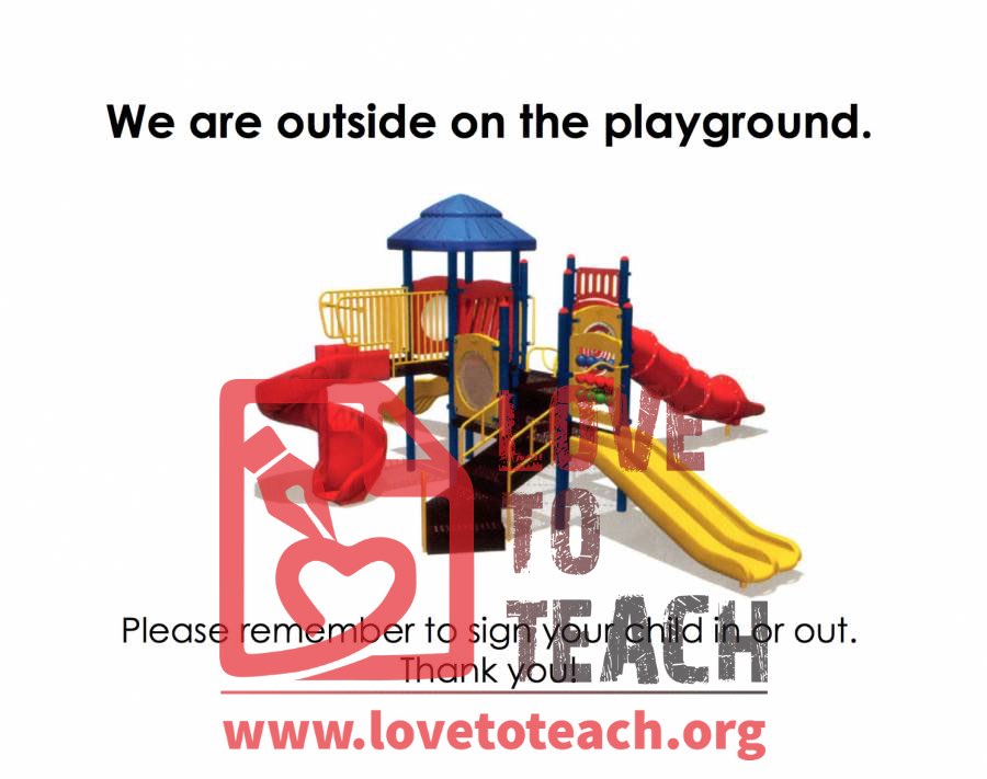 Outside on the Playground Sign