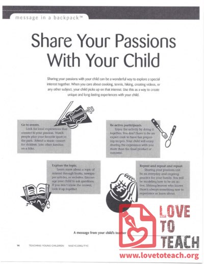 Message in a Backpack - Share Your Passions With Your Child
