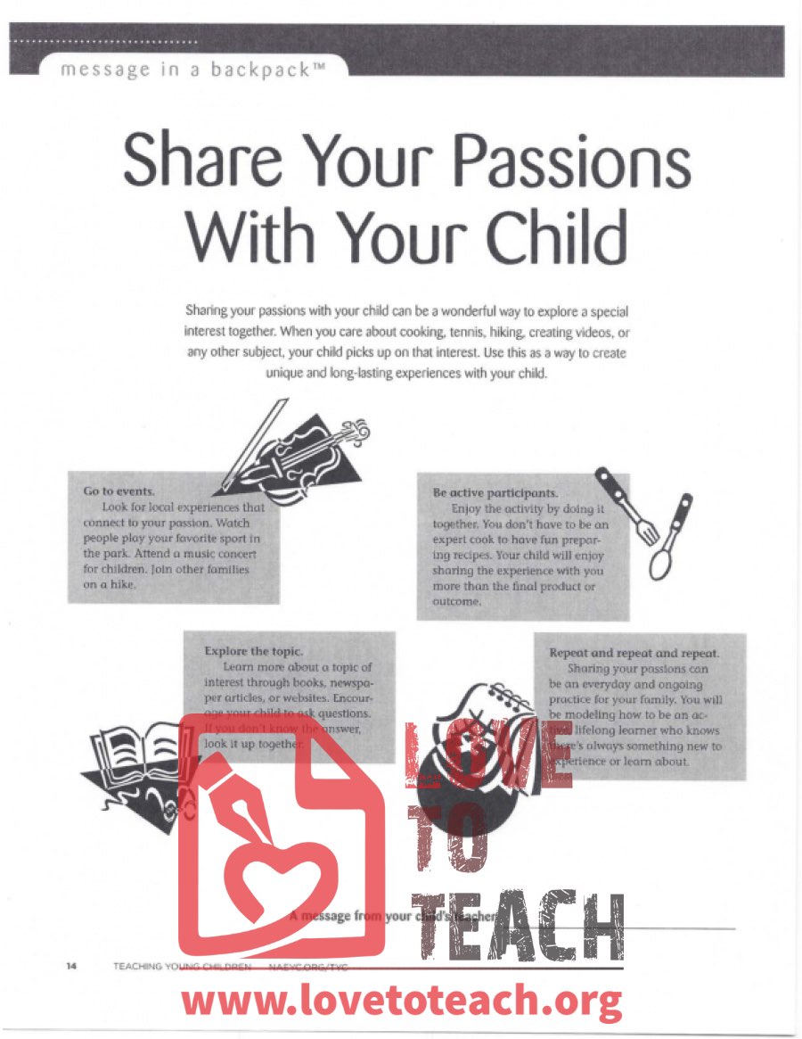Share Your Passions With Your Child