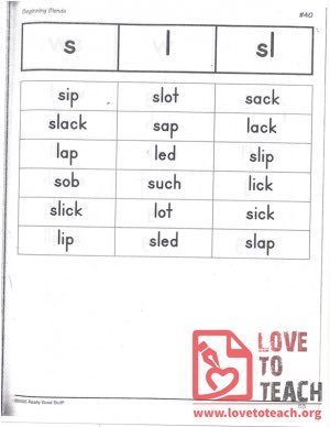 Beginning Blends - s, l, sl