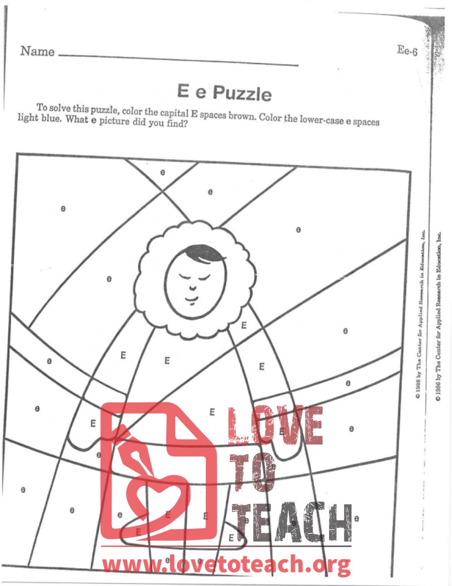 E and e Coloring Page