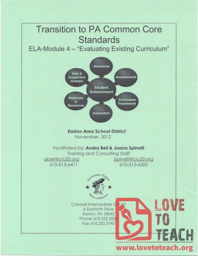 Common Core Standards - Evaluating Existing Curriculum