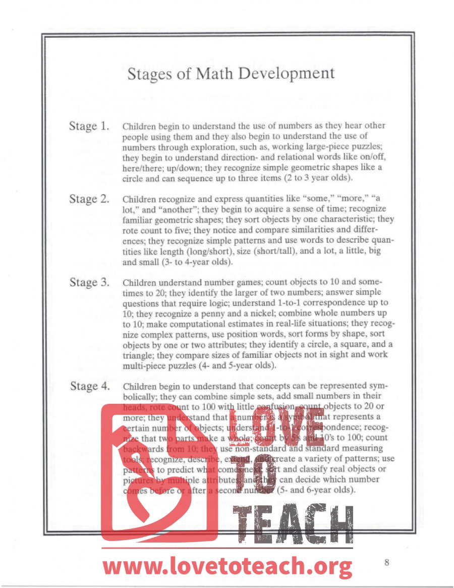Stages of Math Development