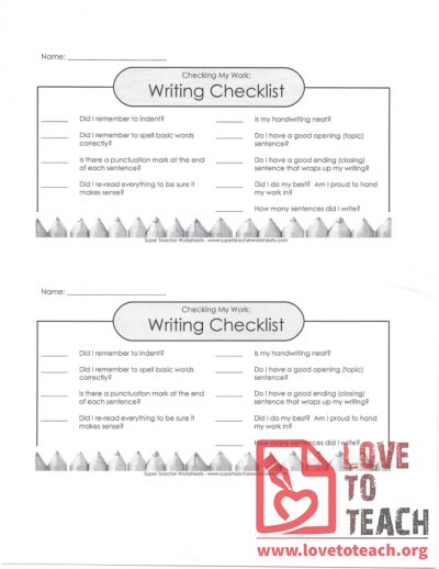 Writing Checklist