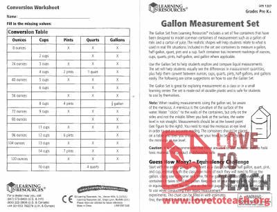 Liquid Measurements - Charts and Activities