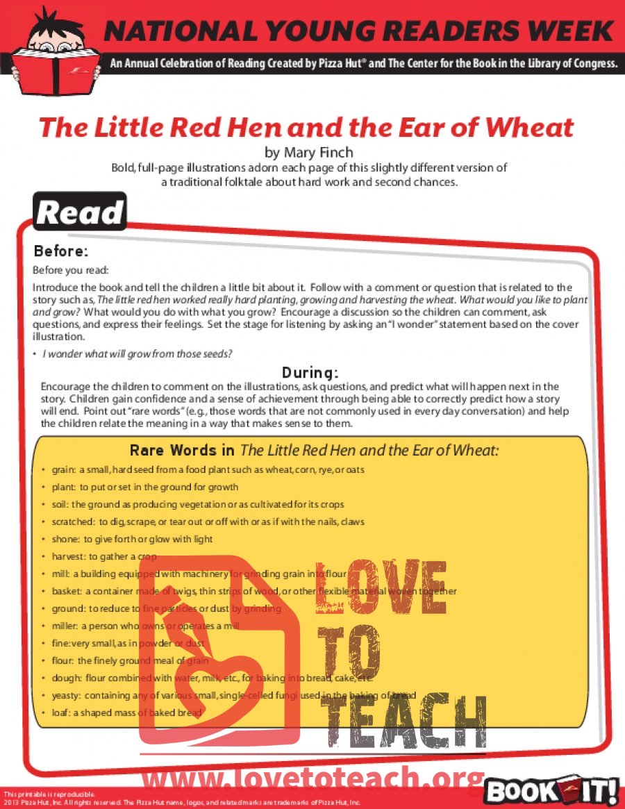 The Little Red Hen and the Ear of Wheat