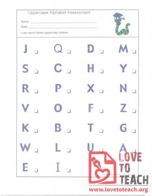 Alphabet and Numbers Assessments