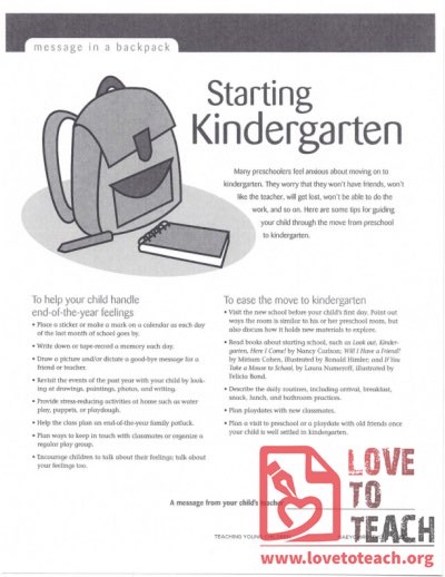 Starting Kindergarten