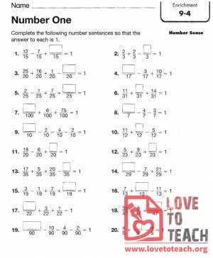 Number One - Fraction Enrichment