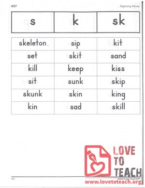 Beginning Blends - s, k, sk