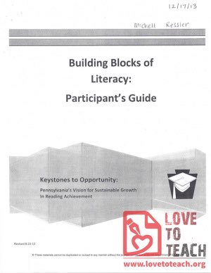 Keystones to Opportunity - Participant&#039;s Guide - Building Blocks of Literacy