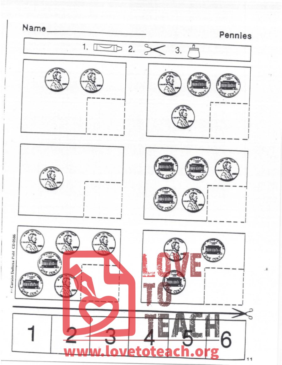 Pennies (Penny worksheet)