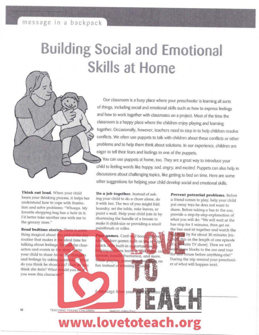 Building Social and Emotional Skills at Home
