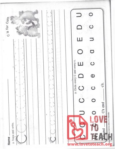 C - Letter Formation Practice Pages