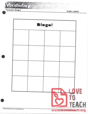 Blank Bingo Board