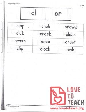 Beginning Blends - cl, cr