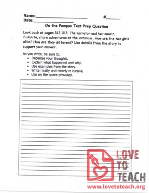 On The Pampas - Test Prep Question