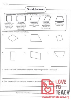 Quadrilaterals (with Answer Key)