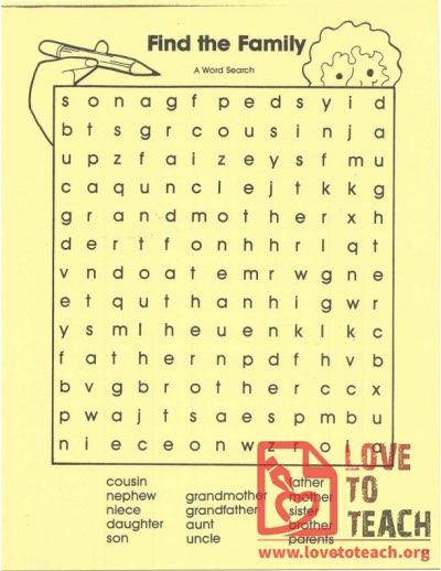 Find the Family Word Search