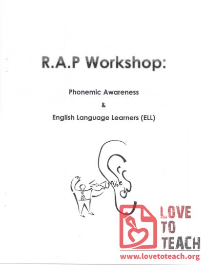 RAP Workshop Phonemic Awareness and English Language Learners