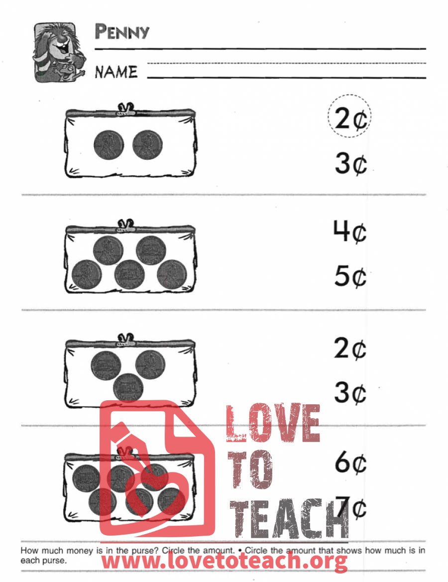 How Many Pennies Worksheet